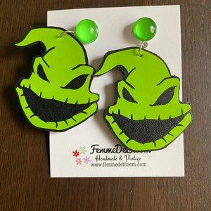 Femme de Bloom Oogie Boogie Inspired Nightmare Before Christmas Drop Earrings